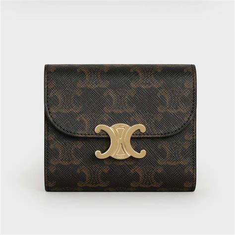 celine triomphe small wallet|Celine canvas triomphe.